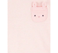 Carter's Baby Girls Cotton Bunny Top, Hat, Pants & Socks, 4 Piece Set