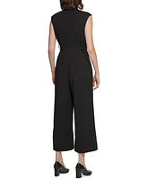 Calvin Klein Women's Crepe Belted Straight-Leg Jumpsuit