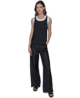 Karl Lagerfeld Paris Women's Contrast-Trim Sleeveless Top