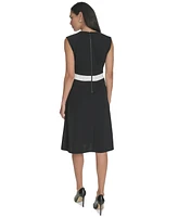 Calvin Klein Women's Jewel-Neck Sleeveless A-Line Dress