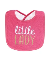 Hudson Baby Infant Girl Cotton Terry Drooler Bibs with Fiber Filling, My Mama, One Size