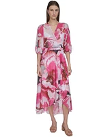 Calvin Klein Women's Floral Chiffon High-Low Dress