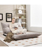 Adjustable Floor Sofa Bed with 2 Lumbar Pillows