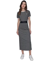 Karl Lagerfeld Paris Women's Striped Midi Skirt