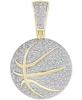 Men's Diamond Pave Basketball Pendant (1/4 ct. t.w.) in 10k Gold