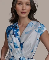 Donna Karan New York Women's Floral-Print Tie-Waist Midi Dress
