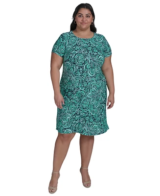 Tommy Hilfiger Plus Tidal Flower Short-Sleeve Dress