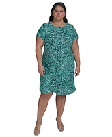 Tommy Hilfiger Plus Tidal Flower Short-Sleeve Dress