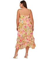 Aidan by Adrianna Papell Plus Ruffle-Trim Sleeveless Dress