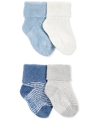 Carter's Baby Boys 4-Pk. Chenille Foldover-Cuff Booties