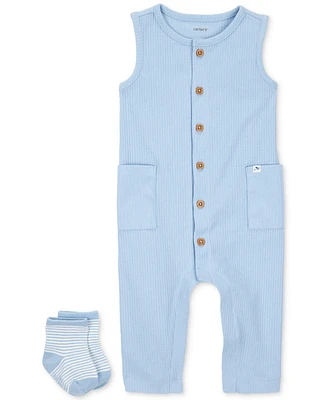 Carter's Baby Boys Jumpsuit & Socks, 2 Piece Set