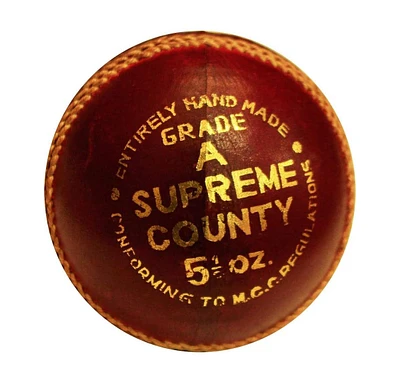 Amber Fight Gear Premium Super County Cricket Leather Ball Durable Handmade Alum-Tanned Leather Natural Cork Core 6/7 Layers Wool 5 Ply Stitching 4-Pi