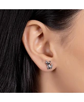 Bling Jewelry 3D Geometric Origami Cat Stud Earrings in Sterling Silver