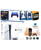 Sony PS5 Slim Disc with Spider-Man: Miles Morales, Extra Volcanic Red Controller, Gamer Kit, Trigger Kit and MightySkins Decal Voucher + 1 Year Cps Ex