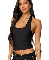 Edikted Women's Kiana Ribbed Halter Top