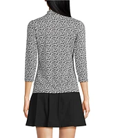 Lands' End Women's 3/4 Sleeve Active Polo Shirt