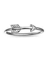 Bling Jewelry Minimalist Simple .925 Sterling Silver Midi Knuckle Thin 1MM Band Stackable Cupids Love Arrow Ring