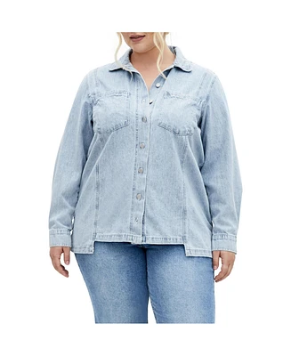 City Chic Plus Liv Denim Shirt