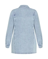 City Chic Plus Liv Denim Shirt
