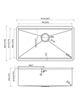 32 Inch Stainless Steel Brushed Kitchen Manual Sink With Single Grooves Under The Counter