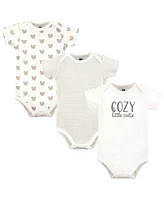 Hudson Baby Boys Cotton Bodysuits, Cozy Cutie, Preemie