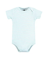 Hudson Baby Boys Cotton Bodysuits, Mint Navy Cuter Version, 9-12 Months