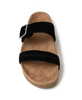 Minnetonka Women's Gideon Suede 2-Strap Buckle Sandals