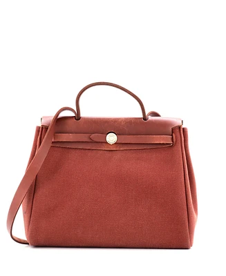 Pre-Owned Hermes Pm Herbag Toile and Leather