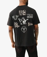 True Religion Men's Short Sleeve Multi Logo T-Shirt