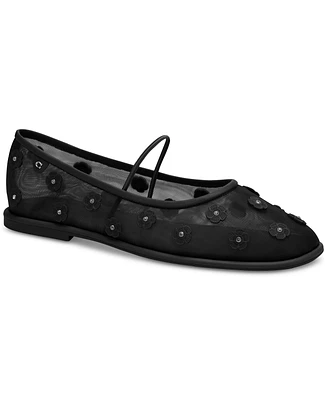 Coach Women's Emilia Tea Rose Mesh Flats