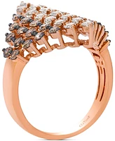 Le Vian Chocolate Ombre Diamond Openwork Cluster Statement Ring (2 ct. t.w.) in 14k Rose Gold