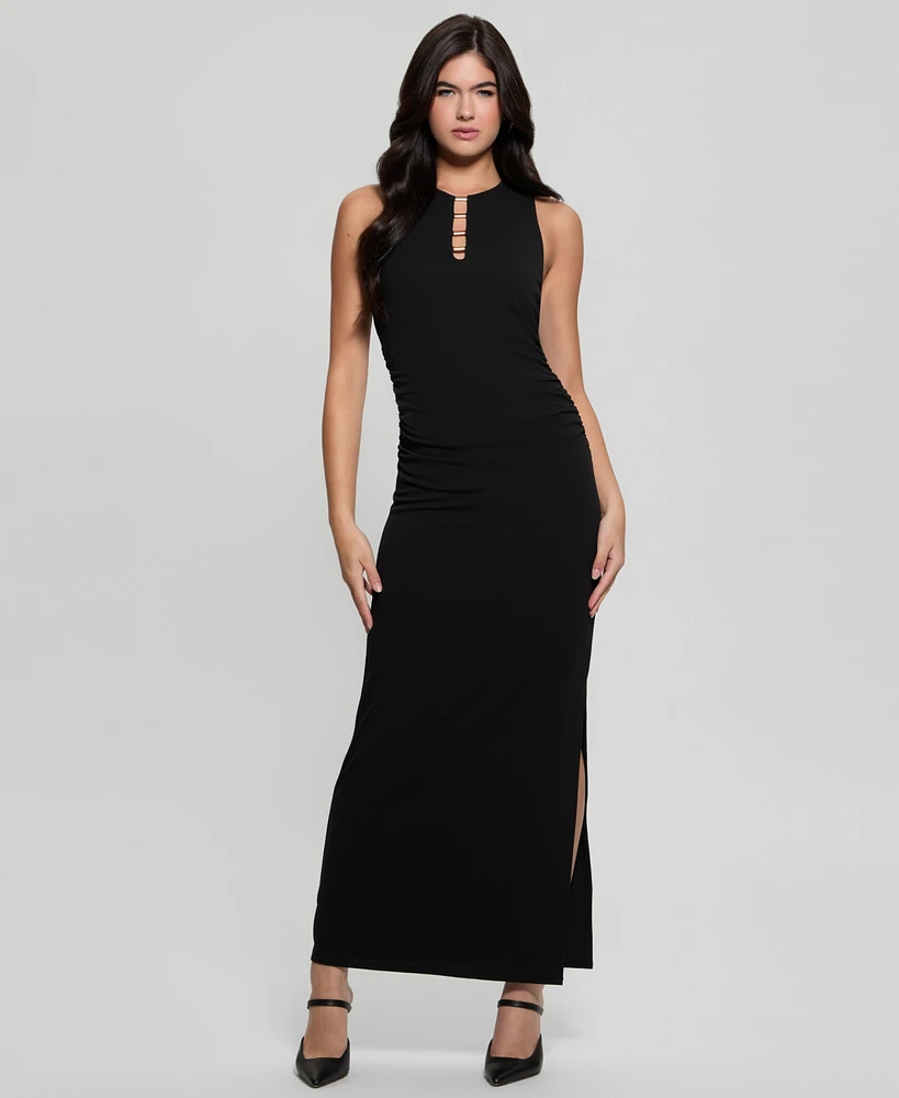 Guess Women's Tessie Hardware Side-Slit Maxi Dress