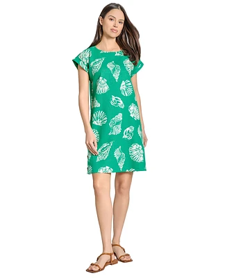 Jones New York Women's Short Sleeve Side Button Swing Dress