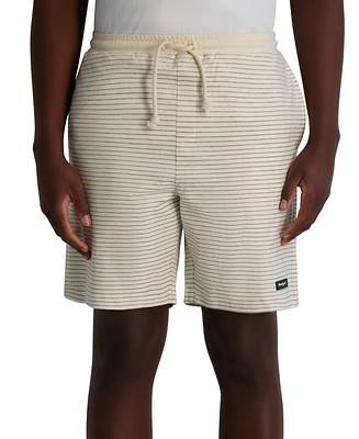 Karl Lagerfeld Paris Men's Relaxed-Fit Textured Stripe 8-1/2" Drawstring Shorts