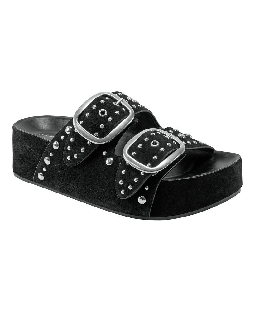 Marc Fisher Ltd Women's Sayge Studded Double Band Flatform Sandals