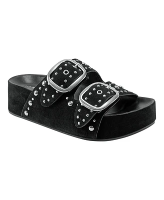 Marc Fisher Ltd Women's Sayge Studded Double Band Flatform Sandals