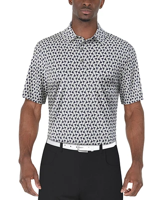 Pga Tour Men's Short Sleeve Toucan Print Golf Polo Shirt