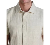 Karl Lagerfeld Paris Men's Regular-Fit Textured Geometric Button-Down Shirt
