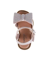 Bebe Toddler Girls Charm and Bow with Rhinestones Sandals