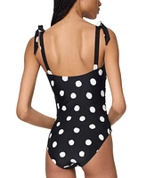 Kate Spade New York Women's Shirred Tied One-Piece Swimsuit