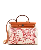 Pre-Owned Hermes 31 Herbag Zip Pegase Pop Toile and Leather