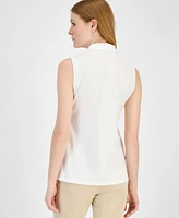 Tommy Hilfiger Women's Solid-Color Pique-Knit Sleeveless Polo