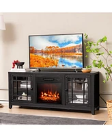 58 Inch Fireplace Tv Stand with Adjustable Shelves for TVs up to 65 Inch