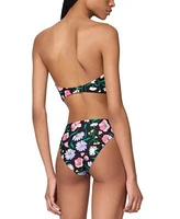 Kate Spade Womens Rosette Trim Bandeau Bikini Top High Cut Bottoms