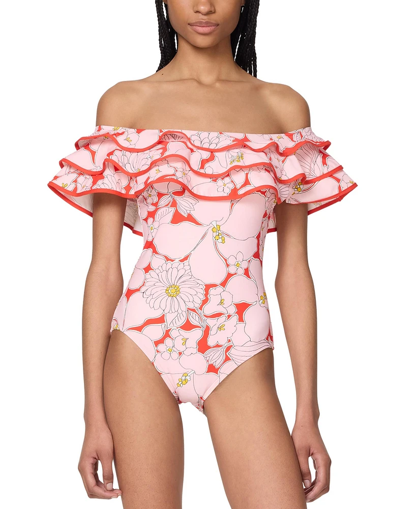 Kate Spade New York Women's Ruffled One-Piece Swimsuit