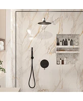 Matte Black 10 Inch Round Bathroom Shower Combo Set
