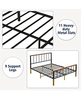 Queen Bed Frame with Headboard and Footboard-Queen Size