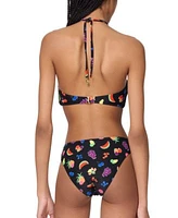 Kate Spade New York Womens Fruits Bandeau Ring Bikini Top High Cut Bottoms