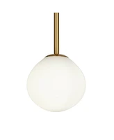 Clara 26" Mid Century Modern 4-Light Semi Flush-Mount Ceiling Light Fixture Kitchen Foyer Hallway Warm Brass Finish White Glass Bedroom Bathroom