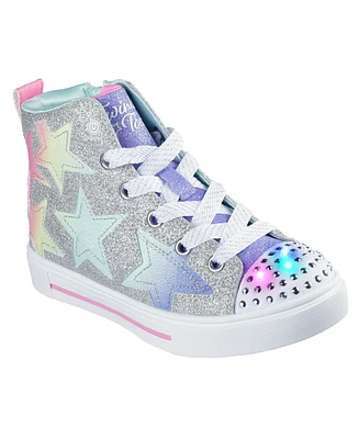 Skechers Little Girls Twinkle Toes: Sparks - Stellar Star High-Top Light-Up Casual Sneakers from Finish Line